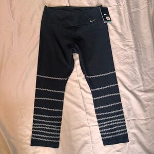 Nike Women’s Black Leggings with Gray Stripes